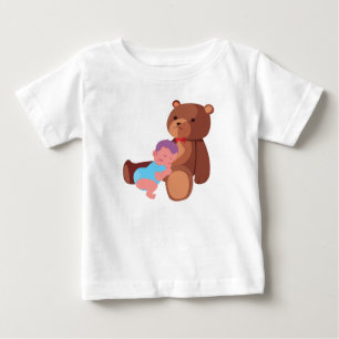 Camiseta Para Bebê um bebê com ursinho