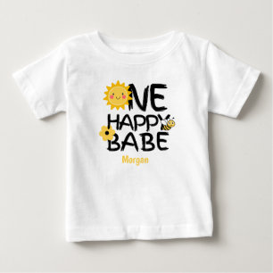 Camiseta Para Bebê Um Bebê Feliz Abelha Amarela Ensolarada Aniversári
