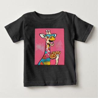 Camiseta Para Bebê Um bebê legal design de girafa