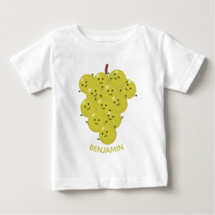 Camiseta Para Bebê Um belo cacho engraçado de desenho animado de uva