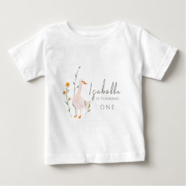 Camiseta Para Bebê Um Bobo Goose Fest Birthday Minimalismo Clássico