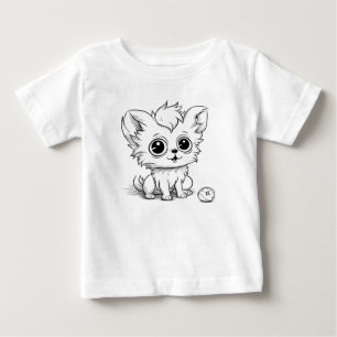 Camiseta Para Bebê Um cachorrinho bonito brincando com uma bola