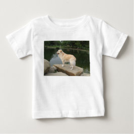 Camiseta Para Bebê Um Cão Em Um Lago