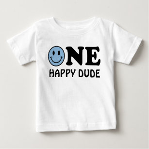 Camiseta Para Bebê Um Cara Feliz   Sorriso Azul Personalizado Primeir