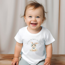 Camiseta Para Bebê Um coelho bonito é um texto curvo