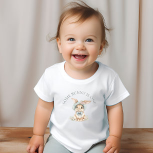 Camiseta Para Bebê Um coelho bonito é um texto curvo