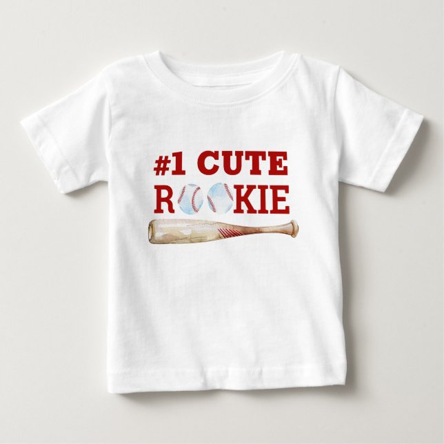 Camiseta Para Bebê Um Cute Rookie Beball Baby T Shirt (Frente)