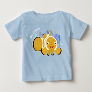 Camiseta Para Bebê Um desenho animado de animação de peixe-palhaça