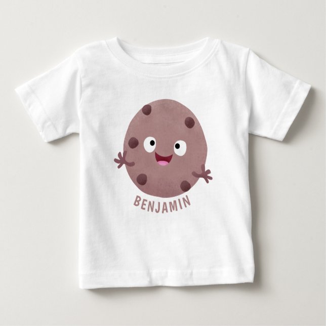 Camiseta Para Bebê Um desenho animado de biscoito de chocolate inteli (Frente)