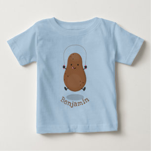 Camiseta Para Bebê Um desenho animado de corda de batata feliz