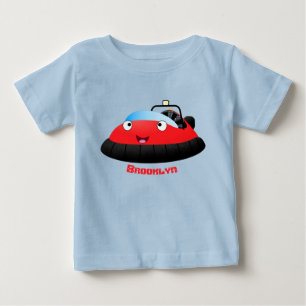 Camiseta Para Bebê Um desenho animado de hovercraft, vermelho e bonit