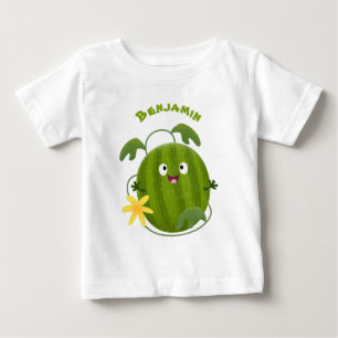 Camiseta Para Bebê Um desenho animado de melancia feliz e bonito