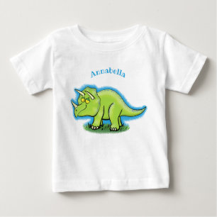 Camiseta Para Bebê Um desenho animado de triceratops dinossauros, ver