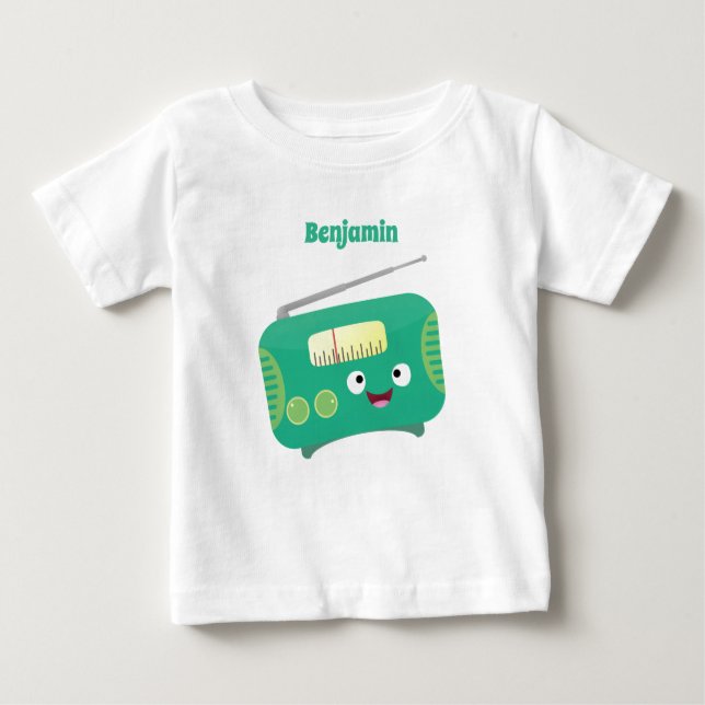 Camiseta Para Bebê Um desenho animado e divertido (Frente)