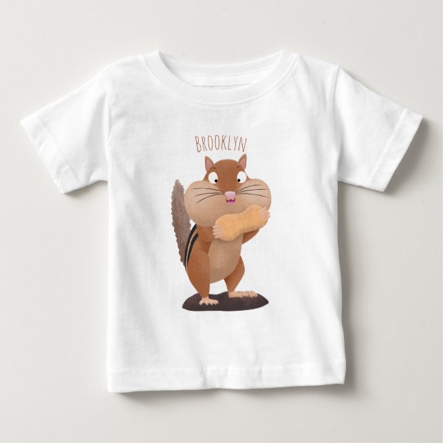 Camiseta Para Bebê Um desenho animado e engraçado (Frente)