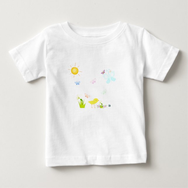 Camiseta Para Bebê Um dia no primavera (Frente)