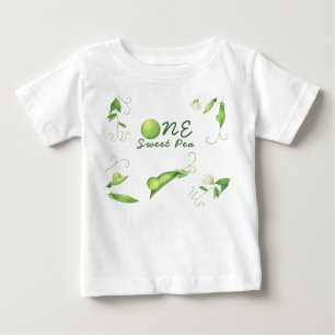 Camiseta Para Bebê Um Doce Ervilha Primeiro Aniversário