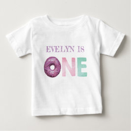 Camiseta Para Bebê Um Doughnut Aniversário Personalizado