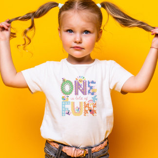 Camiseta Para Bebê Um é muita Diversão, Floral Primavera 1º