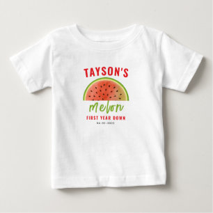 Camiseta Para Bebê Um em um Melão Aniversário de 1 ano – Melancia Fof