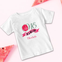 Camiseta Para Bebê Um em um Melão de Melancia 1º Aniversário