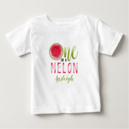 Camiseta Para Bebê Um Em Um Melão Melancia Primeiro Aniversário