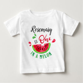 Camiseta Para Bebê Um Em Um Melão Primeiro Aniversário