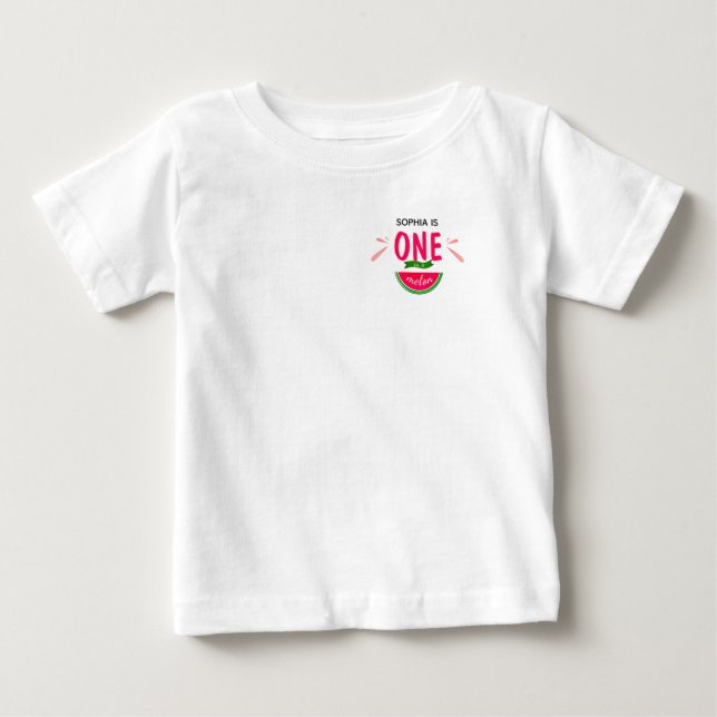 Camiseta Para Bebê Um Em Um Nome De Melão (Frente)