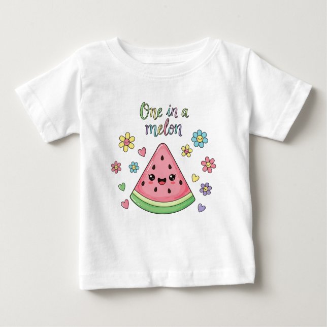 Camiseta Para Bebê Um em um Nome Personalizado Melon (Frente)