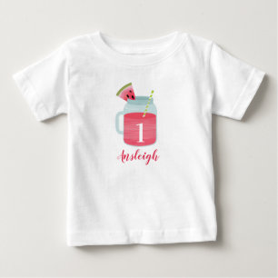Camiseta Para Bebê Um em um primeiro aniversario de Melão Melão