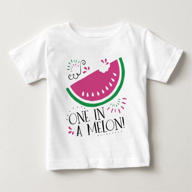 Camiseta Para Bebê Um em um t-shirt da melancia do melão (Frente)