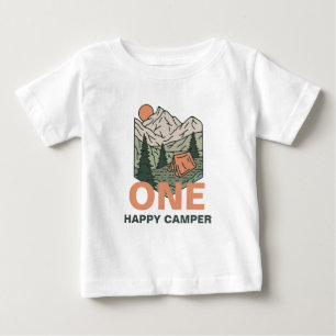Camiseta Para Bebê Um Feliz Acampador Primeiro Aniversário