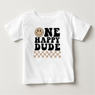 Camiseta Para Bebê Um Feliz Aniversário do Homem em Tan
