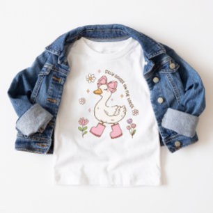 Camiseta Para Bebê Um Ganso Bobo Rosa Aniversário de 1 Ano
