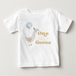Camiseta Para Bebê Um Ganso Tolo 1º Aniversário