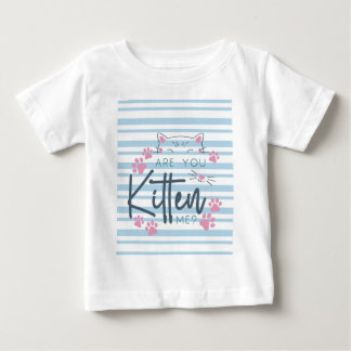 Camiseta Para Bebê Um Gato Bonito - "Você É Gatinho Para Mim?" Gráfic