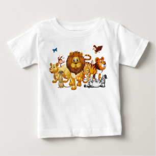 Camiseta Para Bebê Um grupo de animais selvagens
