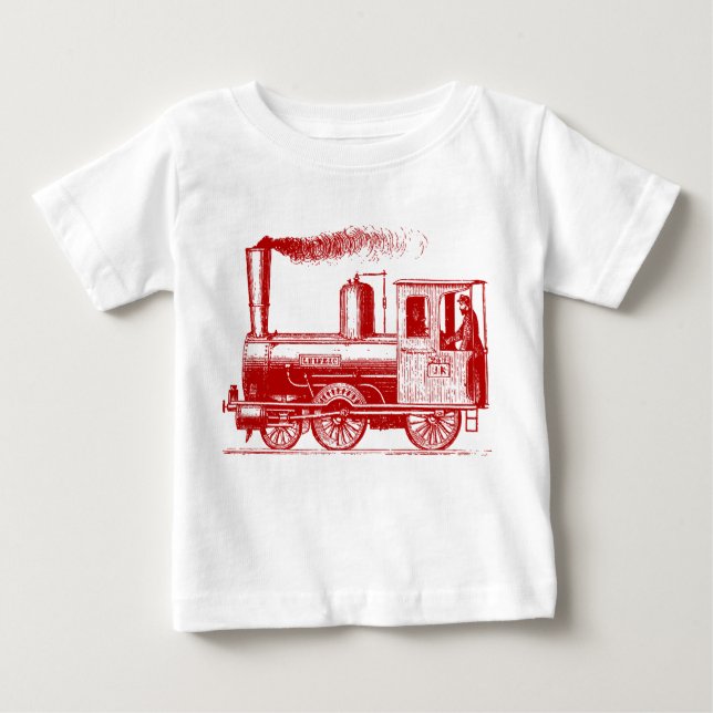 Camiseta Para Bebê Um homem e seu trem - Ruby (Frente)
