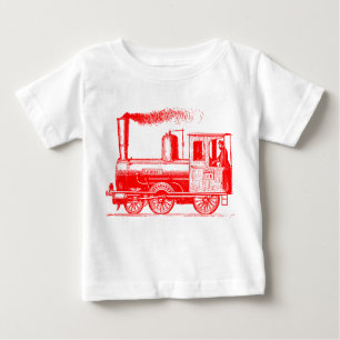 Camiseta Para Bebê Um homem e seu trem - Vermelho