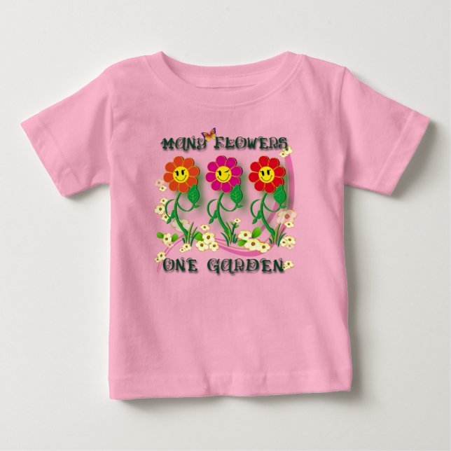 Camiseta Para Bebê Um jardim (Frente)