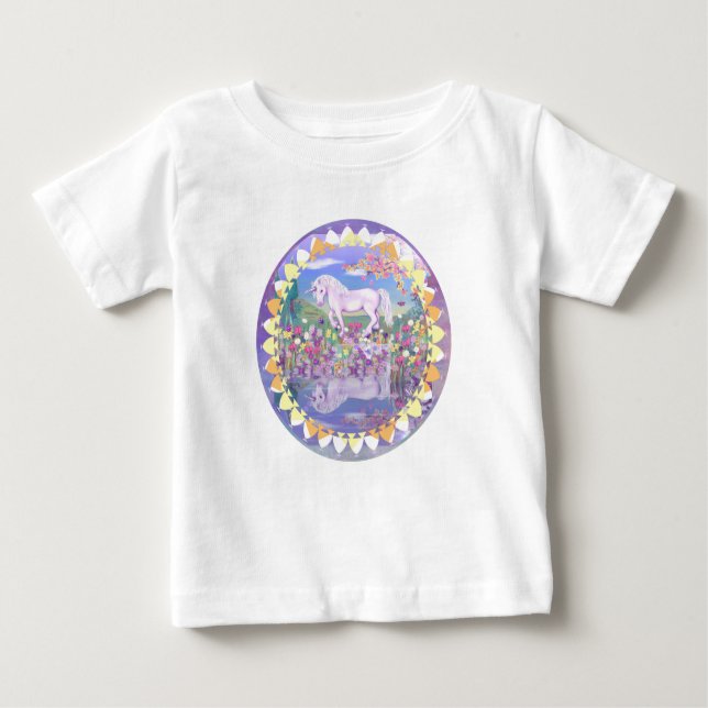 Camiseta Para Bebê Um macacão de bebê do paraíso roxo (Frente)