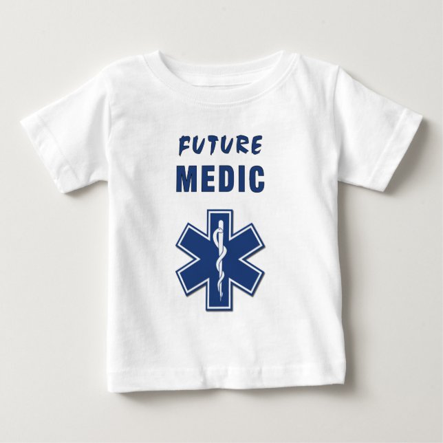 Camiseta Para Bebê Um médico futuro (Frente)