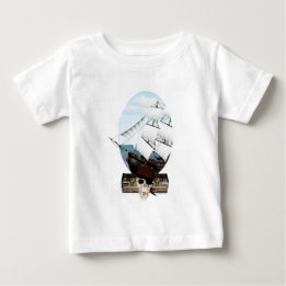 Camiseta Para Bebê Um navio pirata
