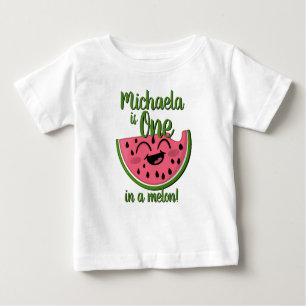 Camiseta Para Bebê Um no Melão Melão, Cute Primeiro Aniversário