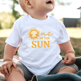 Camiseta Para Bebê Um no Sol Aniversariante de 1 Ano