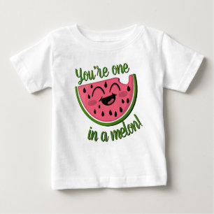 Camiseta Para Bebê Um num Melão Melancia, Cute Verde Rosa