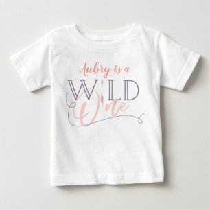 Camiseta Para Bebê Um ø primeiro aniversário selvagem