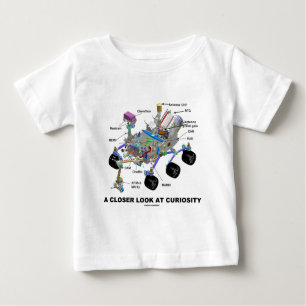 Camiseta Para Bebê Um olhar mais atento na curiosidade (NASA Rover