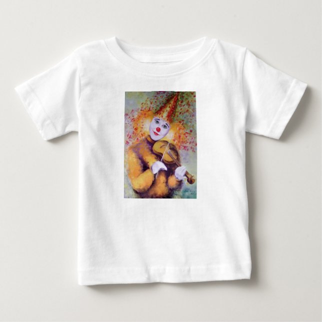 Camiseta Para Bebê Um palhaço doce tocando violino (Frente)