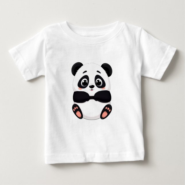 Camiseta Para Bebê Um Panda Feliz Amigo (Frente)